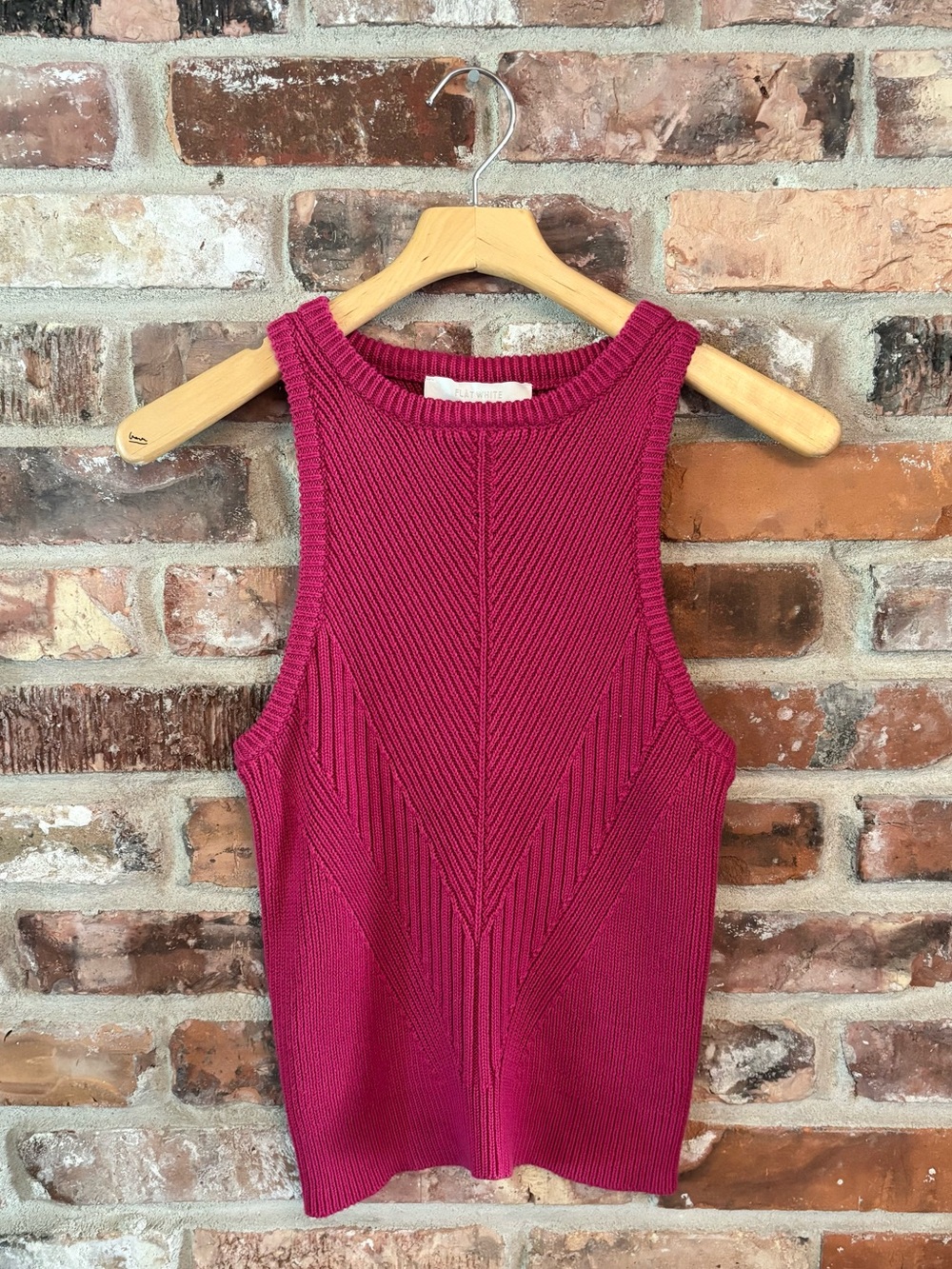 Flat White Anthropologie Pink Sleeve Sweater Tank Top, XS